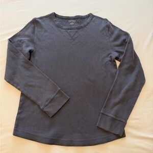 Sonoma Waffle Knit Long Sleeve Top Gray Blue Size M